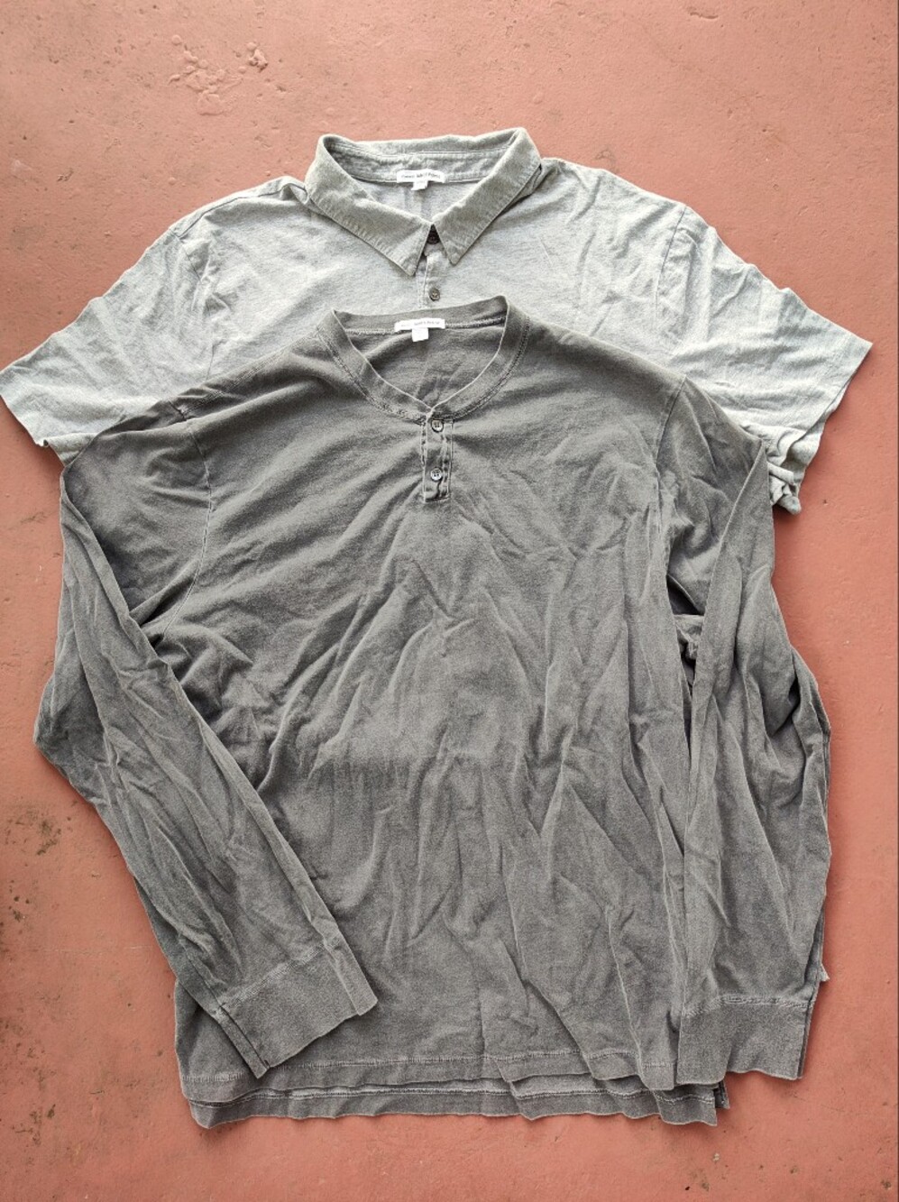James Perse Henley And Polo Shirts Charcoal / Grey Size 5 2XL Bundle Of 2